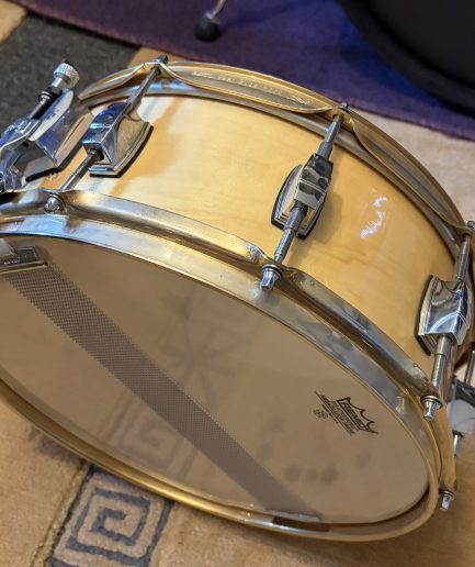 14×5.5” Frankenstein maple snare w/ gold Pearl SuperHoops