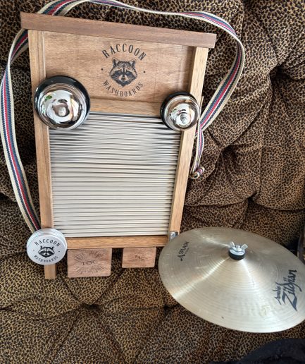 NEW Raccoon portable washboard w/ 8” A Zildjian Splash [1999]